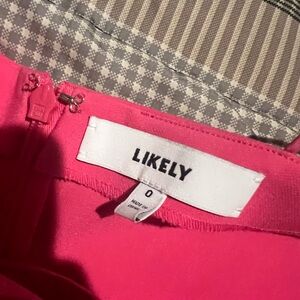 pink likely dress size 0